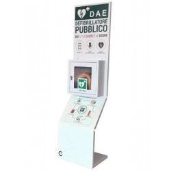 Totem metallico per cassetta porta defibrillatore
