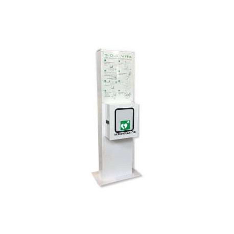 Totem metallico per cassetta porta defibrillatore