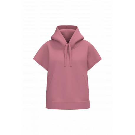 Felpa donna ecosostenibile oversize con cappuccio senza maniche French Terry NS446 Native Spirit