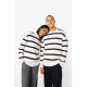 Felpa unisex ecosostenibile a righe girocollo e spalle spioventi NS450 Native Spirit