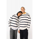 Felpa unisex ecosostenibile a righe girocollo e spalle spioventi NS450 Native Spirit