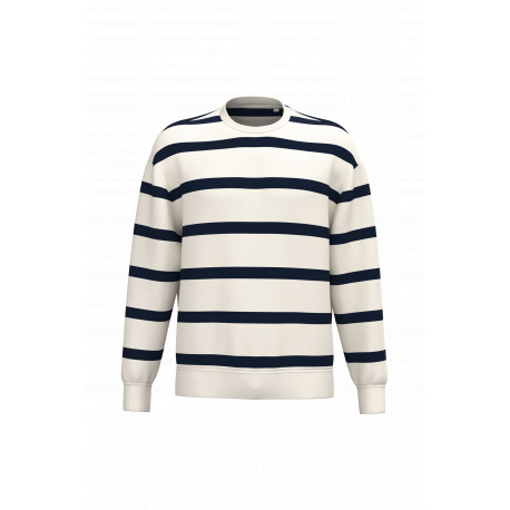 Felpa unisex ecosostenibile a righe girocollo e spalle spioventi NS450 Native Spirit