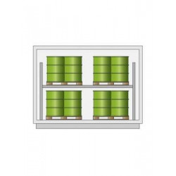 Container stoccaggio 12/16 fusti su scaffale 3160x1680x2990 mm