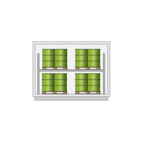 Container stoccaggio 12/16 fusti su scaffale 3230x1695x2960 mm
