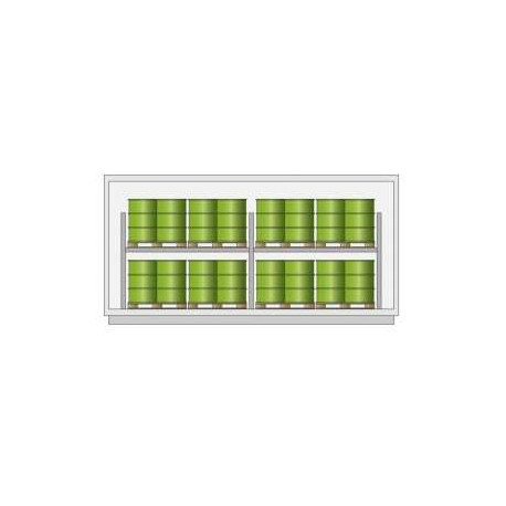 Container stoccaggio 24/32 fusti su scaffale 6030x1695x2960 mm