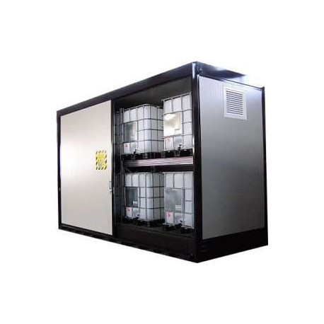 Container stoccaggio 6 cisternette su scaffale 4130x1695x3490 mm