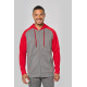 Giacca in felpa unisex con zip e cappuccio bicolore PA380 PROACT®