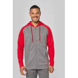 Giacca in felpa unisex con zip e cappuccio bicolore PA380 PROACT®