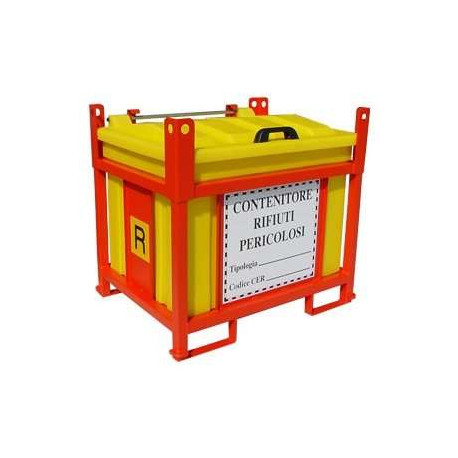 Contenitore per rifiuti pericolosi 850 lt 1350x1170x1040 mm