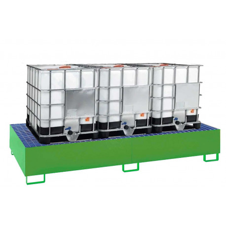 Vasca di stoccaggio per 3 cisterne IBC da 1000lt.
