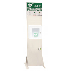 Totem Espositore metallico per cassetta porta defibrillatore