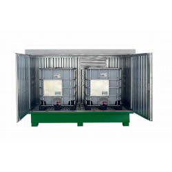 DEPOSITO COPERTO n.2 cisterne IBC da 1000 lt dim.2740x1310x2090 mm