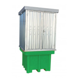 Deposito per n.1 IBC da 1000 lt c/copertura in lamiera zincata
