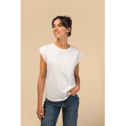 T-shirt donna senza manica ecosostenibile con spalla leggermente imbottita SP306 Spasso