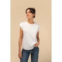 T-shirt donna senza manica ecosostenibile con spalla leggermente imbottita SP306 Spasso