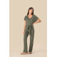Tuta donna in maglia a maniche corte in lino SP5004 Spasso