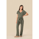 Tuta donna in maglia a maniche corte in lino SP5004 Spasso