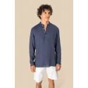 Camicia uomo con collo alla coreana slavata in lino SP507 Spasso