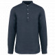 Camicia uomo con collo alla coreana slavata in lino SP507 Spasso