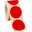 Rotolo da 500 bollini adesivi diametro mm 35 colore ROSSO