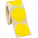 Rotolo da 500 bollini adesivi diametro mm 35 colore GIALLO