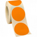 Rotolo da 500 bollini adesivi diametro mm 50 colore ARANCIO