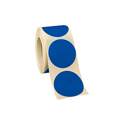 Rotolo da 500 bollini adesivi diametro mm 50 colore BLU