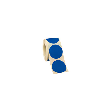 Rotolo da 500 bollini adesivi diametro mm 50 colore BLU