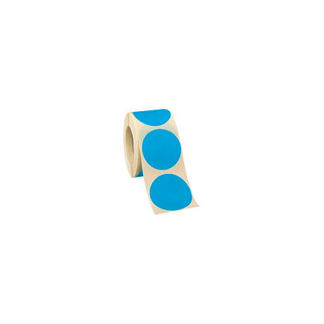 Rotolo da 500 bollini adesivi diametro mm 50 colore CELESTE