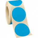 Rotolo da 500 bollini adesivi diametro mm 50 colore CELESTE