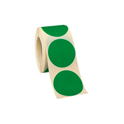 Rotolo da 500 bollini adesivi diametro mm 50 colore VERDE