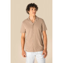 Camicia uomo ecosostenibile slavata a maniche corte con collo bowling in jersey SP522 Spasso
