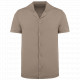 Camicia uomo ecosostenibile slavata a maniche corte con collo bowling in jersey SP522 Spasso