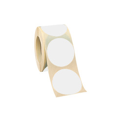 Rotolo da 500 bollini adesivi diametro mm 50 colore BIANCO