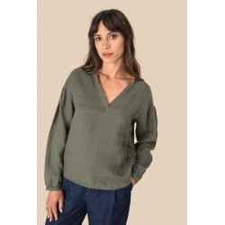 Blusa donna in lino SP524 Spasso