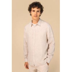 Camicia uomo a righe in lino SP525 Spasso
