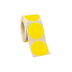 Rotolo da 500 bollini adesivi diametro mm 50 colore GIALLO