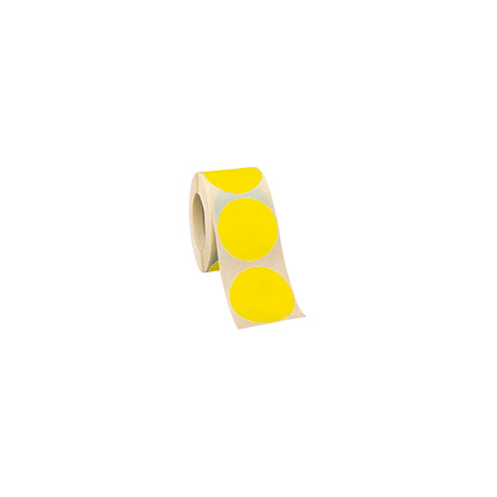 Rotolo da 500 bollini adesivi diametro mm 50 colore GIALLO