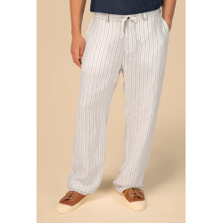 Pantaloni uomo a righe in lino SP715 Spasso