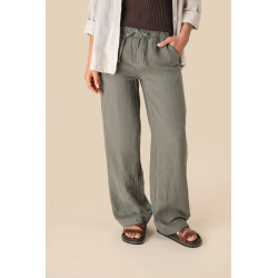 Pantalone donna slavato in lino SP733 Spasso