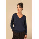 Pullover donna scollo a V ecosostenibile in lyocell SP921 Spasso