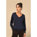 Pullover donna scollo a V ecosostenibile in lyocell SP921 Spasso