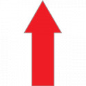 Conf. 20 frecce adesive SAFE IN in PVC dimensioni 100x65 mm col. ROSSO
