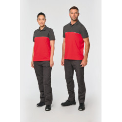 Polo unisex bicolore ecosostenibile maniche corte WK210 WK. Designed To Work