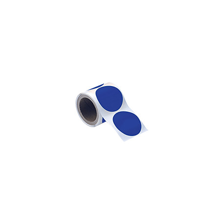 Rotolo da 300 cerchi adesivi colore BLU diametro mm 100 spess. mm 0,20