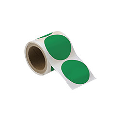 Rotolo da 300 cerchi adesivi col. VERDE diametro mm 100 spess. mm 0,20
