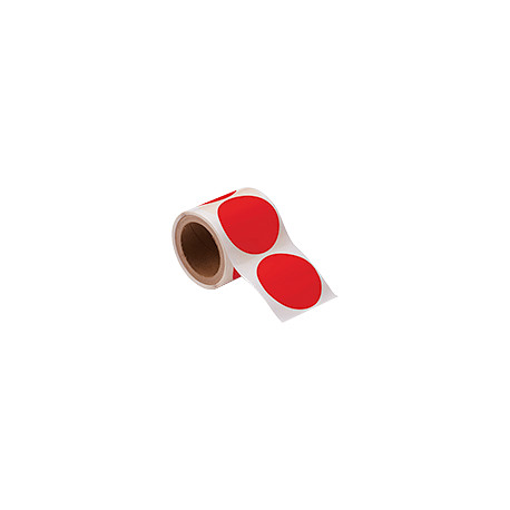 Rotolo da 300 cerchi adesivi col. ROSSO diametro mm 100 spess. mm 0,20