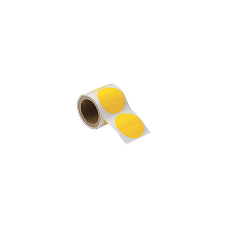 Rotolo da 300 cerchi adesivi col. GIALLO diametro mm 100 spess. mm 0,20