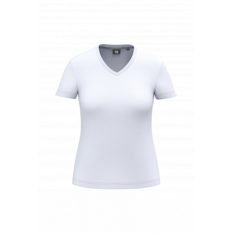 T-shirt ecosostenibile antibatterica con scollo a V donna WK317 WK. Designed To Work