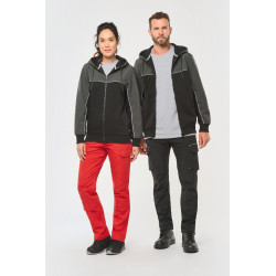 Giacca in felpa unisex bicolore con zip e cappuccio ecosostenibile WK410 WK. Designed To Work